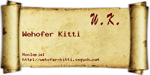 Wehofer Kitti névjegykártya