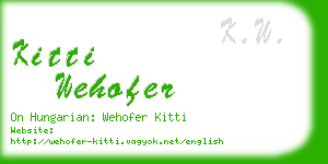 kitti wehofer business card